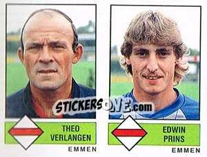 Sticker Theo Verlangen / Edwin Prins - Voetbal 1986-1987 - Panini