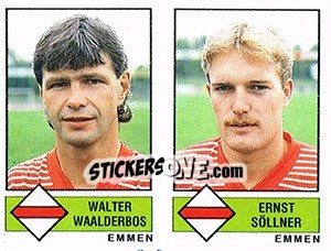 Sticker Walter Waalderbos / Ernst Söllner - Voetbal 1986-1987 - Panini