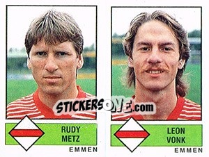 Sticker Rudy Metz / Leon Vonk - Voetbal 1986-1987 n. 376 - Panini
