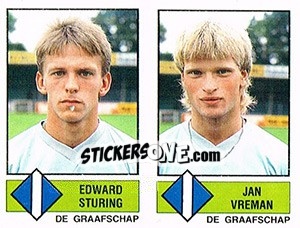 Sticker Edward Sturing / Jan Vreman - Voetbal 1986-1987 n. 378 - Panini