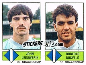 Sticker John Leeuwerik / Roberto Bosveld - Voetbal 1986-1987 - Panini