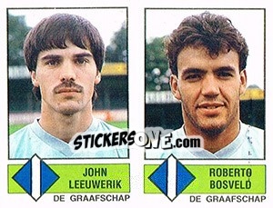 Sticker John Leeuwerik / Roberto Bosveld - Voetbal 1986-1987 n. 380 - Panini
