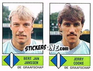 Sticker Bert Jan Janssen / Jerry Cooke - Voetbal 1986-1987 n. 381 - Panini