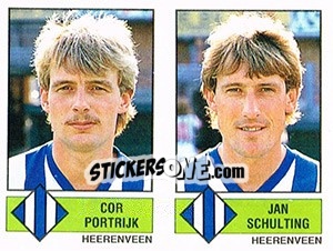 Sticker Cor Portrijk / Jan Schulting - Voetbal 1986-1987 - Panini