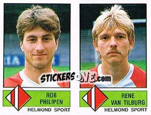 Sticker Rob Philipen / Rene van Tilburg - Voetbal 1986-1987 n. 394 - Panini