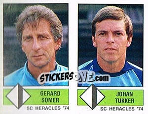 Sticker Gerard Somer / Johan Tukker - Voetbal 1986-1987 n. 395 - Panini