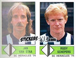 Sticker Jan van Staa / Rudy Scheepers - Voetbal 1986-1987 n. 398 - Panini