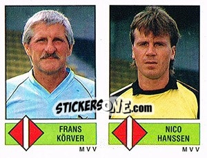 Cromo Frans Körver / Nico Hanssen - Voetbal 1986-1987 - Panini