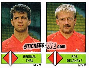 Sticker Reginald Thal / Rob Delahaye - Voetbal 1986-1987 - Panini