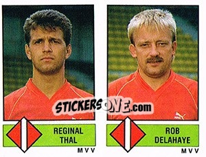 Sticker Reginald Thal / Rob Delahaye - Voetbal 1986-1987 n. 403 - Panini