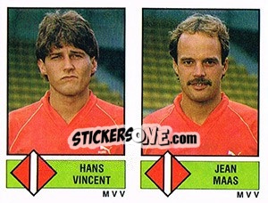 Sticker Hans Vincent / Jean Maas - Voetbal 1986-1987 n. 404 - Panini