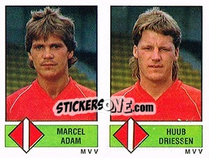 Sticker Marcel Adam / Huub Driessen - Voetbal 1986-1987 n. 406 - Panini
