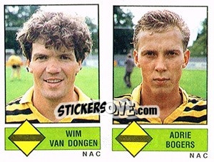 Sticker Wim van Dongen / Adrie Bogers - Voetbal 1986-1987 - Panini