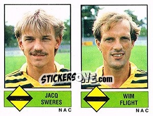 Sticker Jacq Sweres / Wim Flight - Voetbal 1986-1987 - Panini