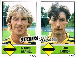 Sticker Marcel Brands / Paul Bannon - Voetbal 1986-1987 n. 411 - Panini