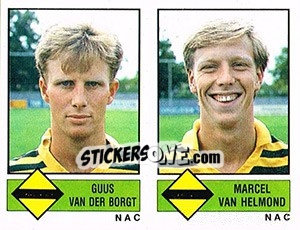 Sticker Guus van der Borgt / Marcel van Helmond - Voetbal 1986-1987 n. 412 - Panini