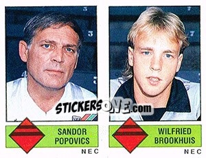Sticker Sandor Popovics / Wilfried Brookhuis - Voetbal 1986-1987 - Panini
