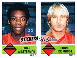 Sticker Brian Wilsterman / Ronnie de Groot - Voetbal 1986-1987 - Panini