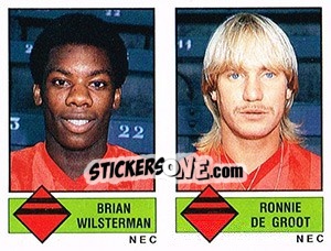 Sticker Brian Wilsterman / Ronnie de Groot - Voetbal 1986-1987 n. 415 - Panini