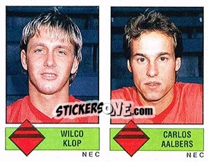 Sticker Wilco Klop / Carlos Aalbers - Voetbal 1986-1987 n. 416 - Panini
