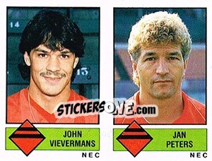 Sticker John Vievermans / Jan Peters - Voetbal 1986-1987 - Panini