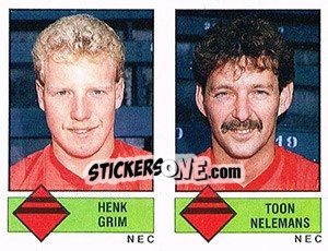 Sticker Henk Grim / Toon Nelemans - Voetbal 1986-1987 - Panini