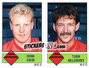 Sticker Henk Grim / Toon Nelemans - Voetbal 1986-1987 n. 418 - Panini