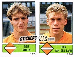 Sticker Ger Voets / Dirk van der Laan - Voetbal 1986-1987 - Panini