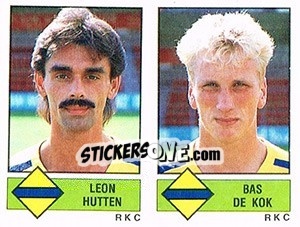 Sticker Leon Hutten / Bas de Kok - Voetbal 1986-1987 - Panini