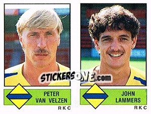 Sticker Peter van Velzen / John Lammers - Voetbal 1986-1987 - Panini