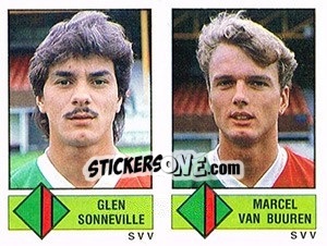 Sticker Glen Sonneville / Marcel van Buuren - Voetbal 1986-1987 - Panini