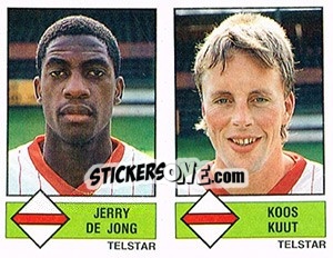Sticker Jerry de Jong / Koos Kuut - Voetbal 1986-1987 - Panini