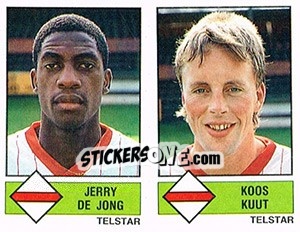 Sticker Jerry de Jong / Koos Kuut - Voetbal 1986-1987 n. 438 - Panini