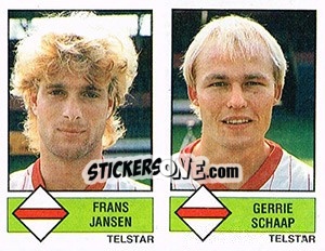 Sticker Frans Jansen / Gerrie Schaap - Voetbal 1986-1987 n. 442 - Panini