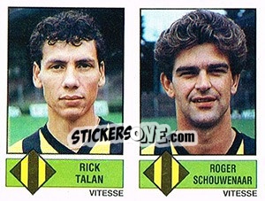Sticker Rick Talan / Roger Schouwenaar - Voetbal 1986-1987 - Panini