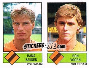 Sticker Hans Bakker / Ron Voorn - Voetbal 1986-1987 - Panini