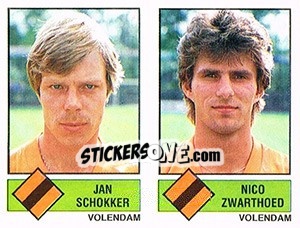 Sticker Jan Schokker / Nico Zwarthoed - Voetbal 1986-1987 - Panini
