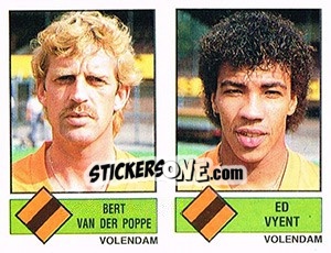 Sticker Bert van der Poppe / Ed Vyent - Voetbal 1986-1987 n. 452 - Panini