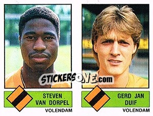 Cromo Steven van Dorpel / Gerd Jan Duif - Voetbal 1986-1987 - Panini
