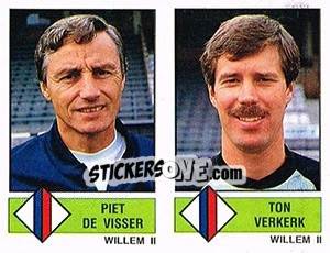 Sticker Piet de Visser / Ton Verkerk - Voetbal 1986-1987 n. 461 - Panini