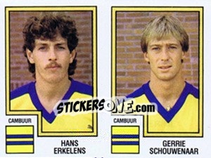 Sticker Hans Erkelens / Gerrie Schouwenaar - Voetbal 1982-1983 n. 345 - Panini