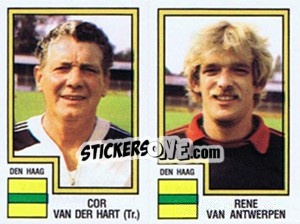 Sticker Cor van der Hart / Rene van Antwerpen - Voetbal 1982-1983 n. 361 - Panini