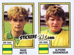 Sticker Mark Wotte / Alphons Groenendijk - Voetbal 1982-1983 - Panini