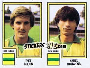 Sticker Piet Groen / Karel Bouwens - Voetbal 1982-1983 - Panini