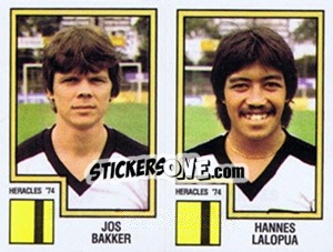 Sticker Jos Bakker / Hannes Lalopua - Voetbal 1982-1983 - Panini