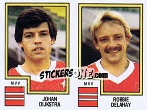 Sticker Johan Dijkstra / Robbie Delahay - Voetbal 1982-1983 n. 392 - Panini