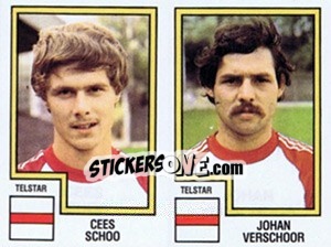 Sticker Cees Schoo / Johan Verschoor - Voetbal 1982-1983 - Panini
