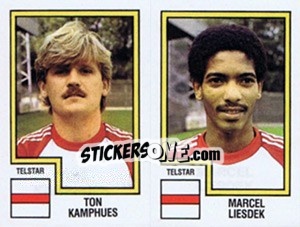 Sticker Ton Kamphues / Marcel Liesdek - Voetbal 1982-1983 n. 406 - Panini