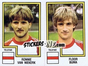 Sticker Ronnie van Niekerk / Floor Buma - Voetbal 1982-1983 - Panini