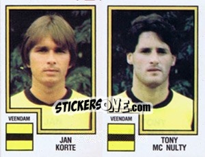 Sticker Jan Korte / Tony McNulty - Voetbal 1982-1983 - Panini